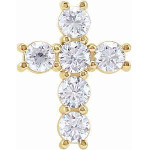 14K Yellow 1/2 CTW Diamond Cross Pendant - R42309:10220:P