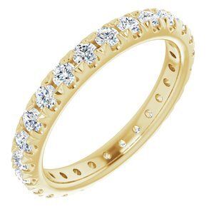 14K Yellow 1/2 CTW French Set Diamond Eternity Band Size 4 - 123225:701:P