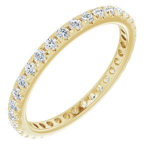 14K Yellow 1/2 CTW French Set Diamond Eternity Band Size 4.5 - 123225:705:P