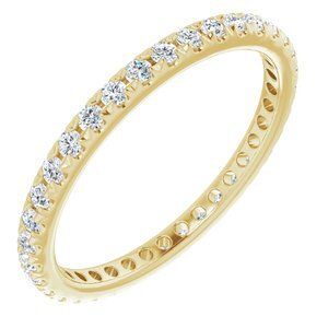 14K Yellow 1/2 CTW French Set Diamond Eternity Band Size 6 - 123225:717:P