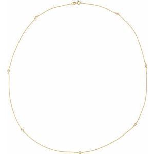 14K Yellow 1/3 CTW Diamond 7-Station 24" Necklace - 68577:104:P