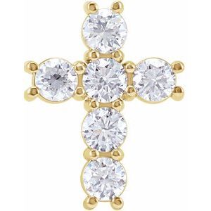 14K Yellow 1/3 CTW Diamond Cross Pendant - R42309:10010:P
