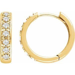 14K Yellow 1/3 CTW Diamond Huggies - 67154:60001:P