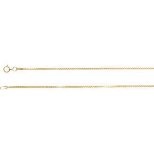14K Yellow 1.3 mm Diamond Cut Box 24" Chain with Spring Ring  - CH489:244832:P