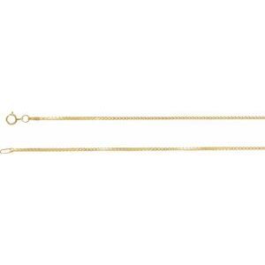 14K Yellow 1.3 mm Diamond Cut Box 7" Chain with Spring Ring  - CH489:244827:P
