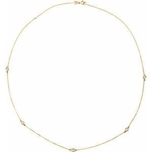 14K Yellow 1/4 CTW Diamond 5-Station 18" Necklace - 68577:101:P