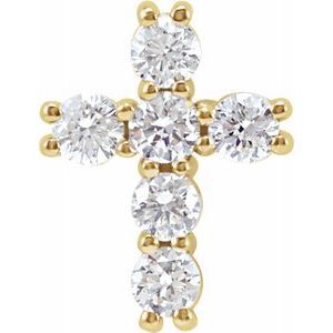 14K Yellow 1/4 CTW Diamond Cross Pendant - R42309:10060:P