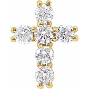 14K Yellow 1/4 CTW Diamond Cross Pendant - R42309:10060:P