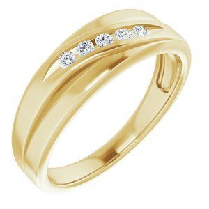 14K Yellow 1/6 CTW Diamond 5-Stone Band - 122789:60005:P