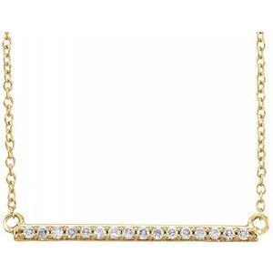 14K Yellow 1/6 CTW Diamond Bar 18" Necklace - 651738:6000:P
