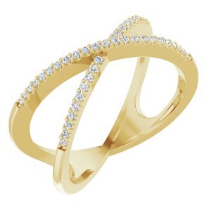 14K Yellow 1/6 CTW Diamond Criss-Cross Ring - 651752:60000:P