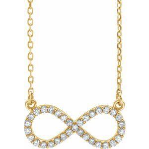 14K Yellow 1/6 CTW Diamond Infinity 17" Necklace - 67072:6001:P