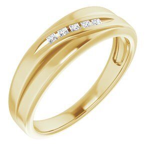 14K Yellow 1/8 CTW Diamond 5-Stone Band - 122789:60012:P