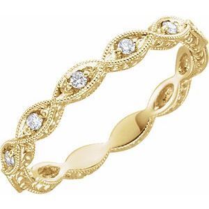 14K Yellow 1/8 CTW Diamond Anniversary Band - 69817:163:P