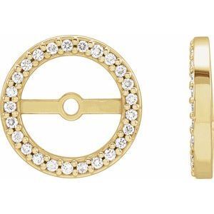 14K Yellow 1/8 CTW Diamond Earring Jackets with 7 mm ID - 85848:60013:P