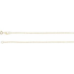 14K Yellow 1 mm Diamond-Cut Cable 18" Chain  - CH123:120470:P