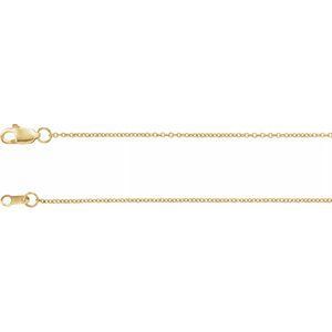 14K Yellow 1 mm Solid Cable 24" Chain   - CH1015:1028:P