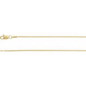 14K Yellow 1 mm Wheat 24" Chain With Lobster Clasp - CH1073:60009:P