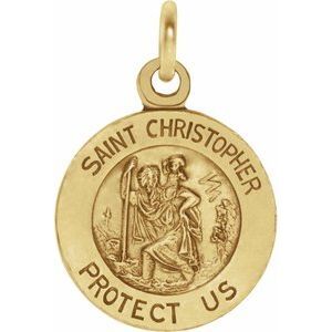 14K Yellow 12 mm St. Christopher Medal - R5024:63216:P