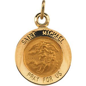 14K Yellow 12 mm St. Michael Medal - R5052:105129:P