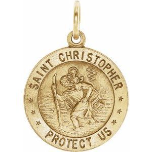 14K Yellow 15 mm St. Christopher Medal - R5024:62440:P