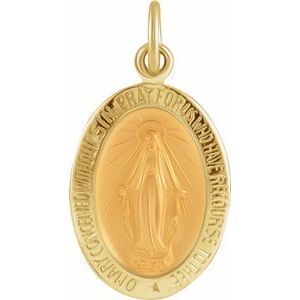 14K Yellow 15x11 mm Oval Miraculous Medal - R5020:128358:P