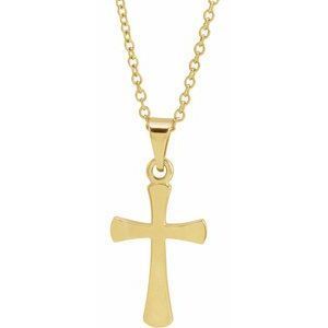 14K Yellow 16.5x9.5 mm Cross 18" Necklace - R41276:6007:P