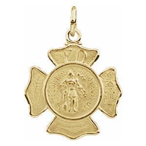 14K Yellow 17 mm St. Florian Pendant - R16390:68171:P