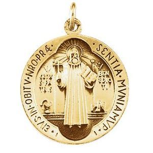 14K Yellow 18.5 mm St. Benedict Medal - R41340:211135:P