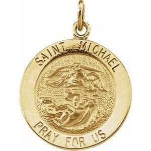 14K Yellow 18 mm St. Michael Medal - R5052:63262:P