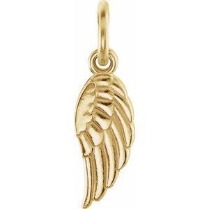14K Yellow 19.7x5.5 mm Angel Wing Charm  - R45320:10020:P