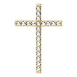 14K Yellow 2.25 mm Round 7/8 CTW Diamond Pendant - R42337:60009:P