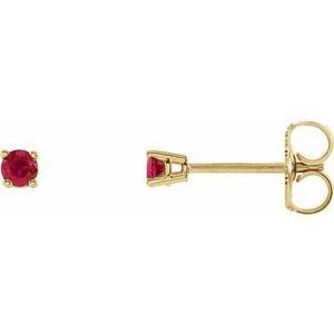 14K Yellow 2.5 mm Round Ruby Earrings - 1874:70030:P
