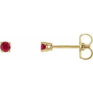 14K Yellow 2.5 mm Round Ruby Earrings - 1874:70030:P
