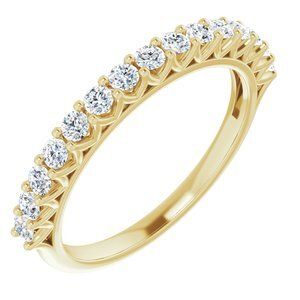 14K Yellow 2 mm Round 1/2 CTW Diamond Anniversary Band - 123181:60001:P