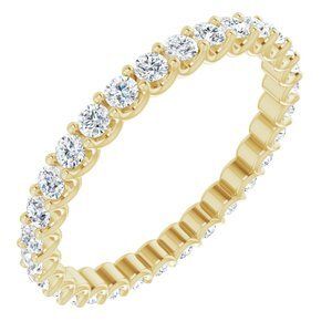 14K Yellow 2 mm Round 9/10 CTW Diamond Eternity Band - 123191:60034:P
