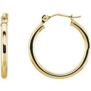 14K Yellow 20 mm Tube Hoop Earrings - 20270:163842:P