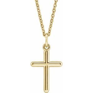 14K Yellow 20x10.4 mm Cross 18" Necklace - R41148:108:P