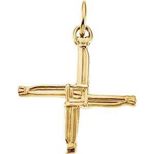 14K Yellow 20x20 mm St. Bridget's Cross Pendant - R16251:104072:P