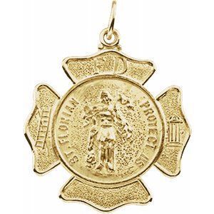 14K Yellow 22.25 mm St. Florian Pendant - R16390:68172:P