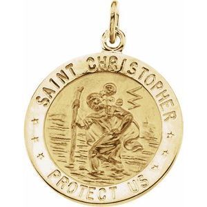14K Yellow 22 mm St. Christopher Medal - R5024:63218:P