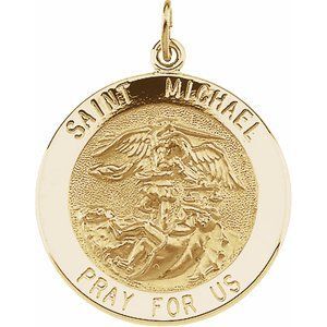 14K Yellow 22 mm St. Michael Medal - R5052:129531:P