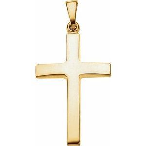 14K Yellow 23x15.9 mm Cross Pendant  - R41279:305419:P