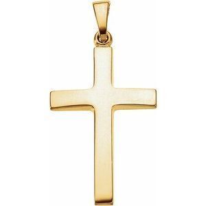 14K Yellow 23x15.9 mm Cross Pendant  - R41279:305419:P