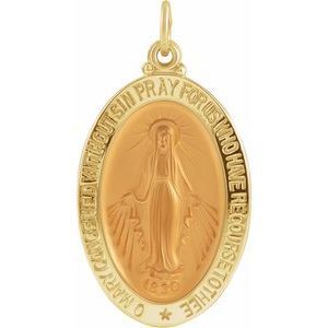 14K Yellow 23x16 mm Oval Miraculous Medal - R5020:63190:P