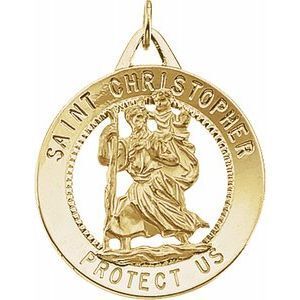 14K Yellow 25 mm St. Christopher Medal - R16382:67316:P