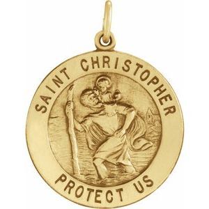 14K Yellow 25 mm St. Christopher Medal - R5024:63219:P