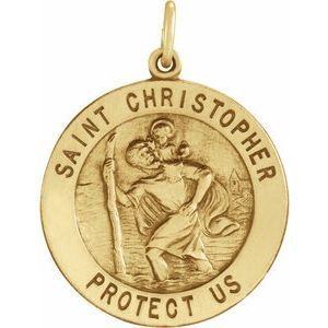 14K Yellow 25 mm St. Christopher Medal - R5024:63219:P
