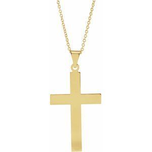 14K Yellow 28 x 18 mm Cross 18" Necklace - R4030:6006:P