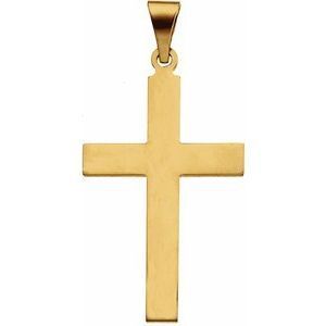 14K Yellow 28 x 18 mm Cross Pendant - R4030:63512:P